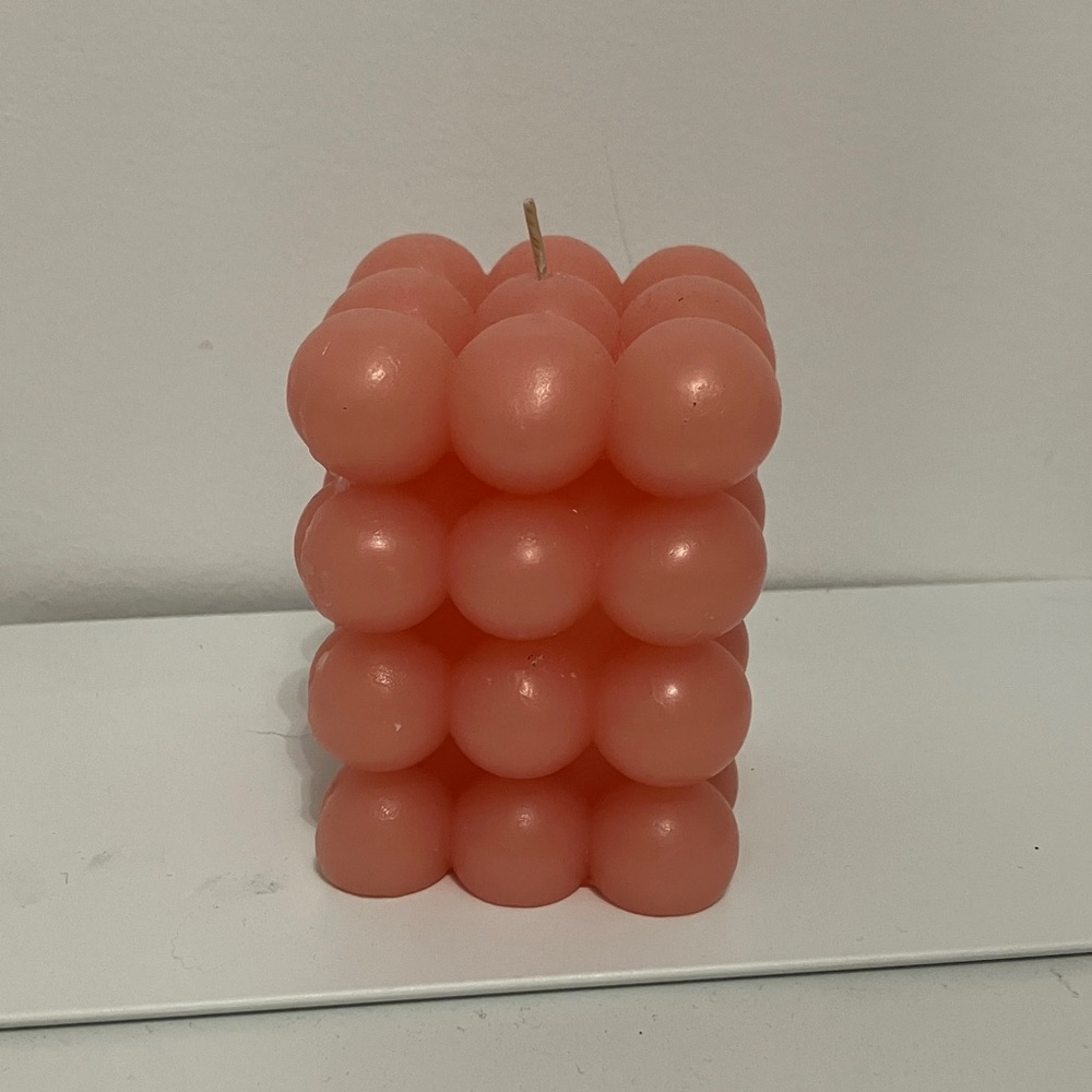Adorable Pink Bubble Candle.